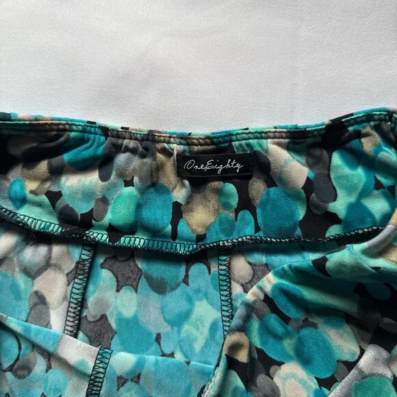 OneEighty Blue Abstract Dot Skater Skirt A-Line Flowy Casual Y2K Indie - Picture 5 of 9